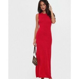 Princess Polly MAEBIE KNIT MAXI DRESS RED Size L/XL Nwot
